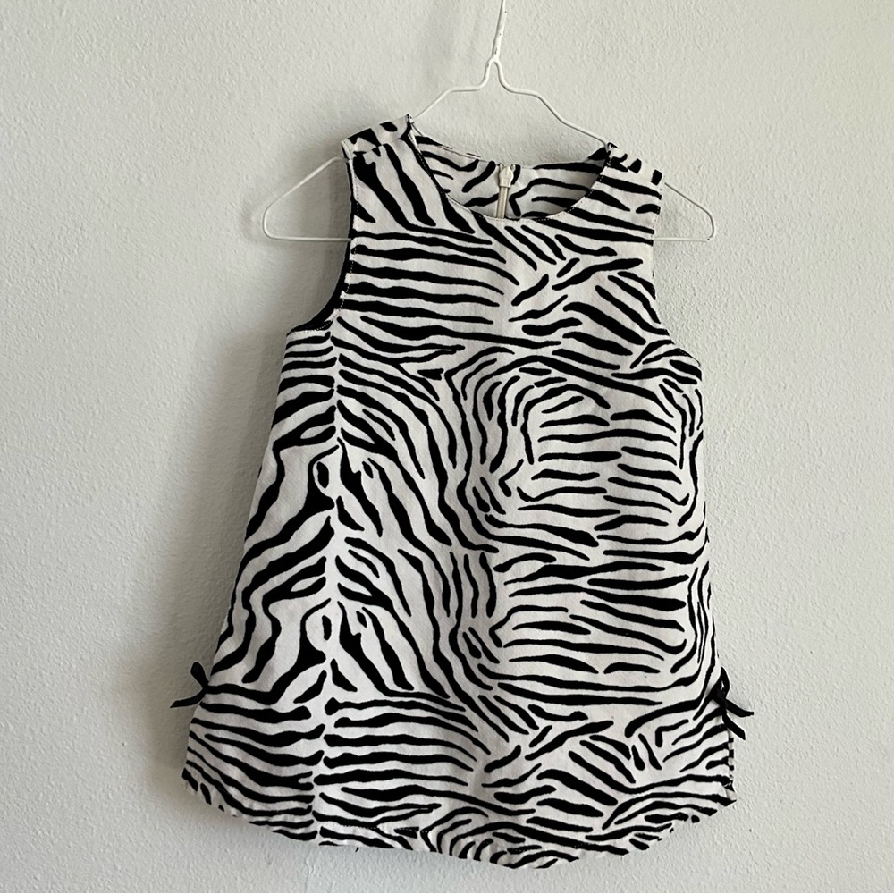 Vintage Gymboree Black and White Zebra Print Dress 18-24